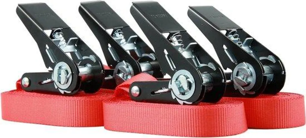 Sangle de Transport pour Remorque et Camion 6m x 25mm Rouge - Lot de 4
