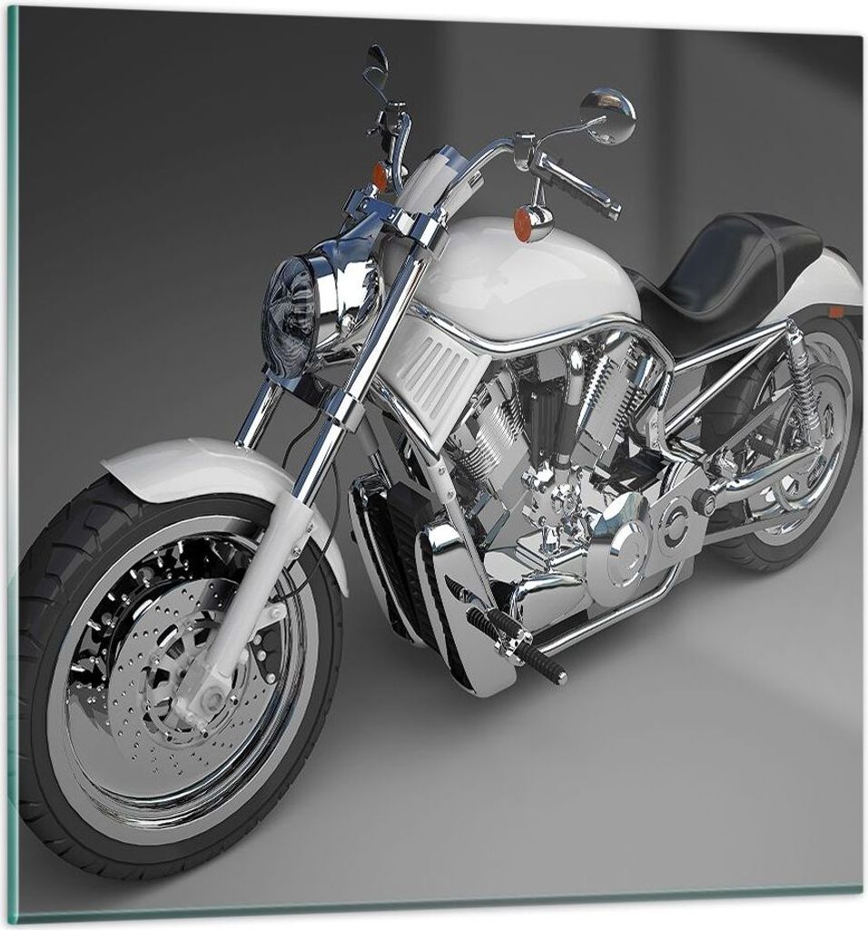 Bilder auf glas - Motorrad Geschwindigkeit Motor - 50x50cm - Glasbilder - Wandbilder - Kunstdruck - zum Aufhängen bereit - Wanddekoration aus Glas...