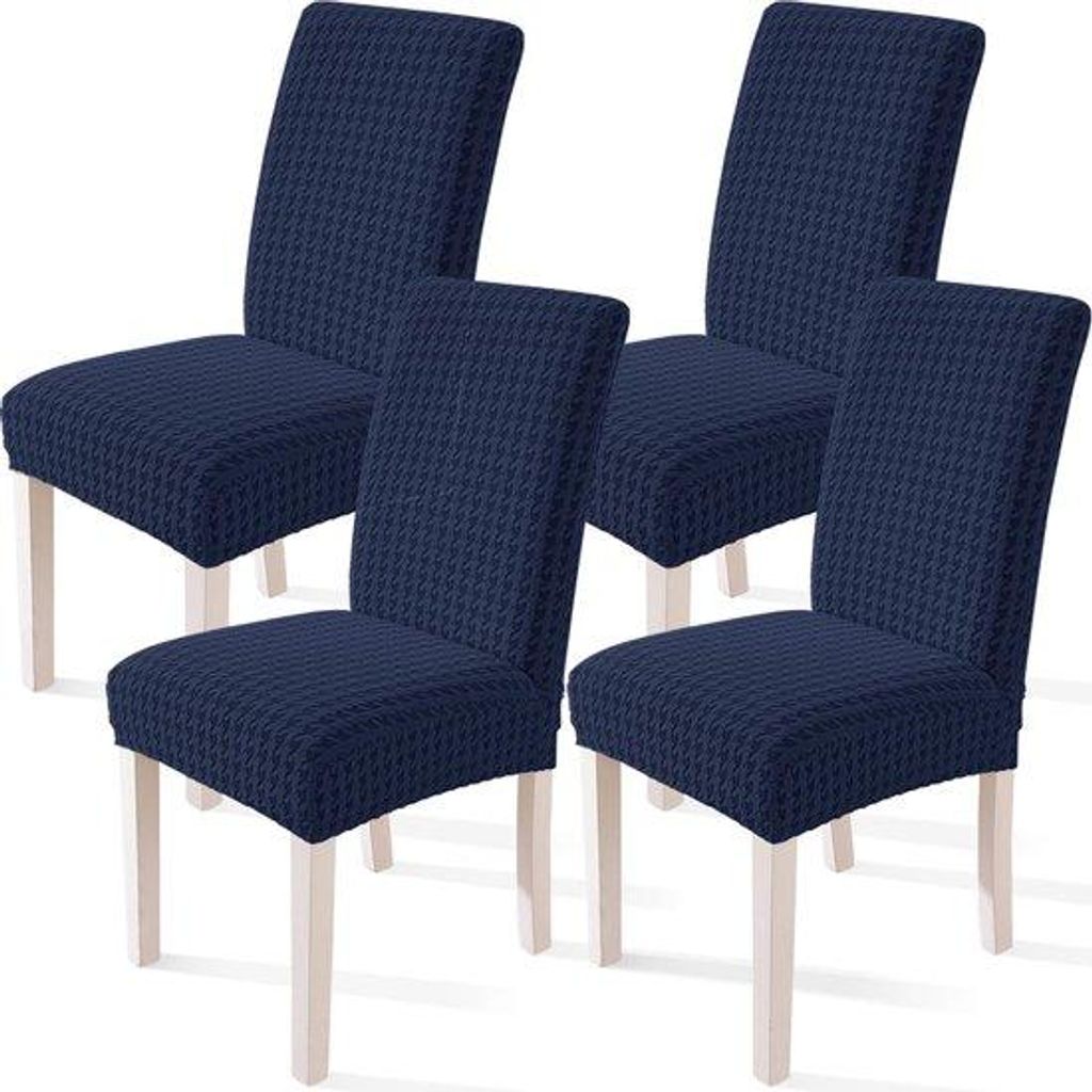 Elastische Donkerblauwe Stoelhoezen Set aus Kunststoff für vielseitige Dekoration