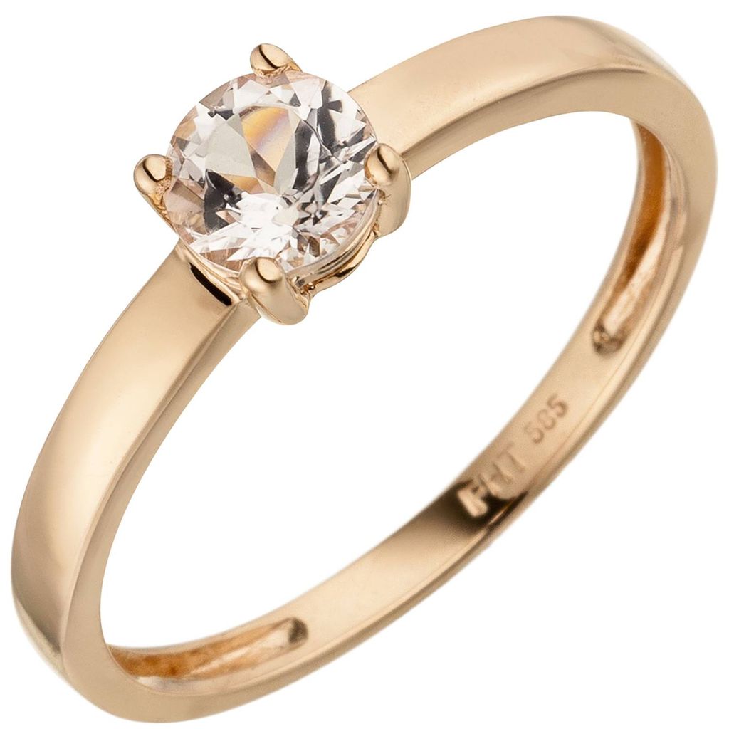 JOBO Damen Ring 58mm 585 Gold Rotgold 1 Morganit rosa Produktbild 
