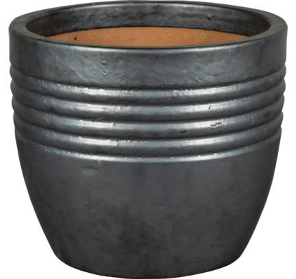 Pflanztopf Lafiora Ton Ø 21 cm H 20 cm metallic