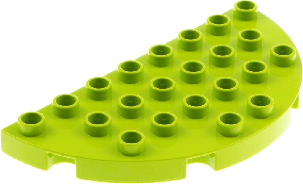 1x Lego Duplo Bau Platte 4x8 lime grün Halbkreis Produktbild 