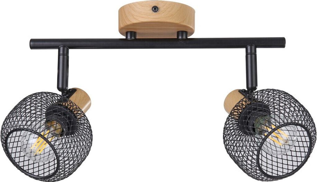 Rabalux 3128 Deckenstrahler 2 Spots Grendel, E14, braun-schwarz, Industriell, 32cm