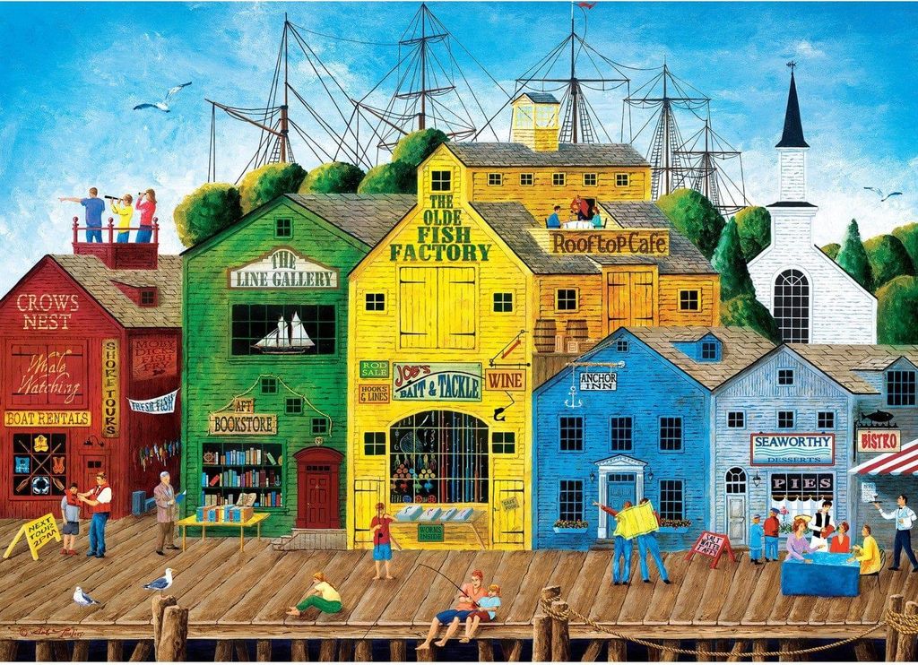 Master Pieces Puzzle Crows Nest Harbor 1000 Teile Puzzle-Spiel