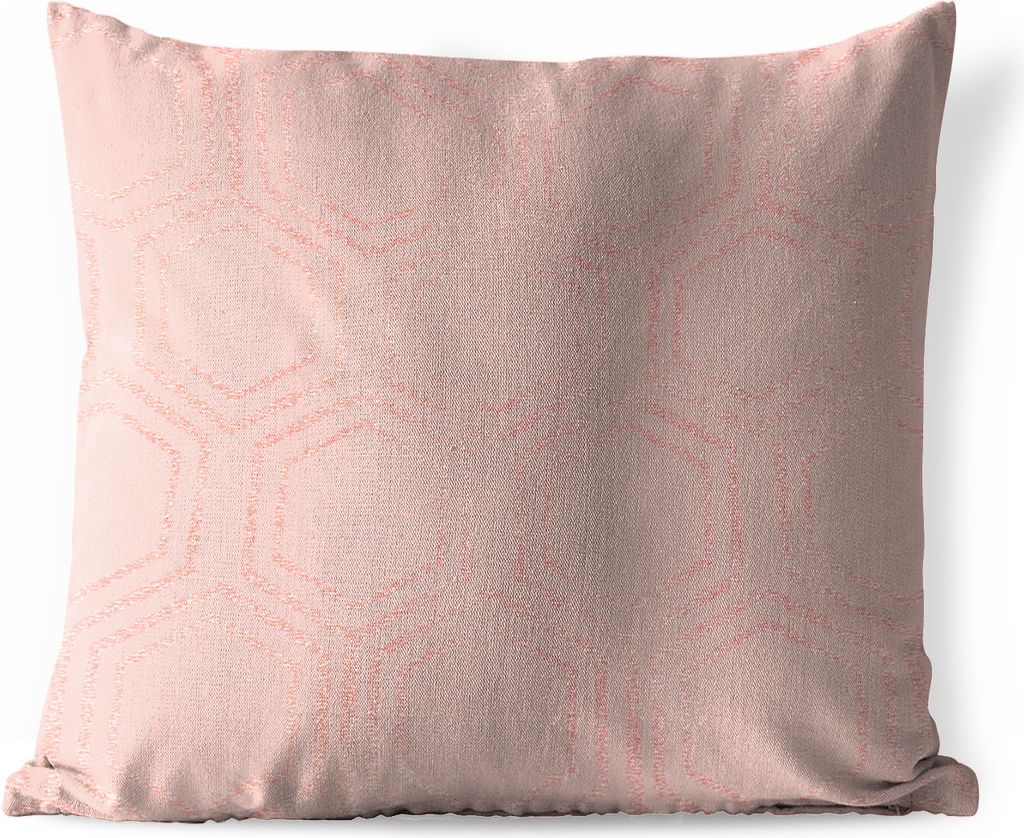 MuchoWow Outdoor Kissen - Rosa - Muster - Luxus - 60x60 cm - Wetterfest - Lounge Kissen - Dekoration - Schlaf Kissen