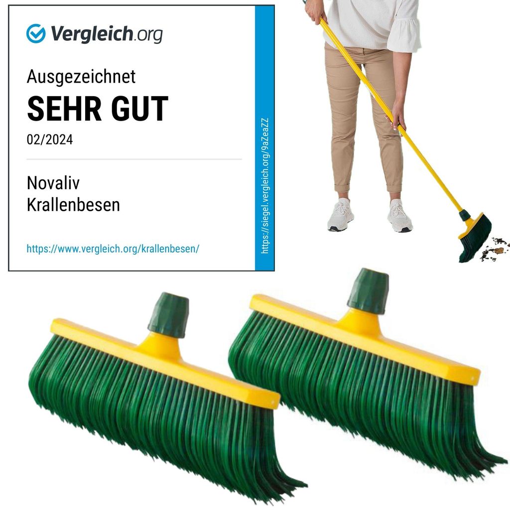 Novaliv Krallenbesen Set 30 cm Kunststoff gebogenen Borsten Produktbild 