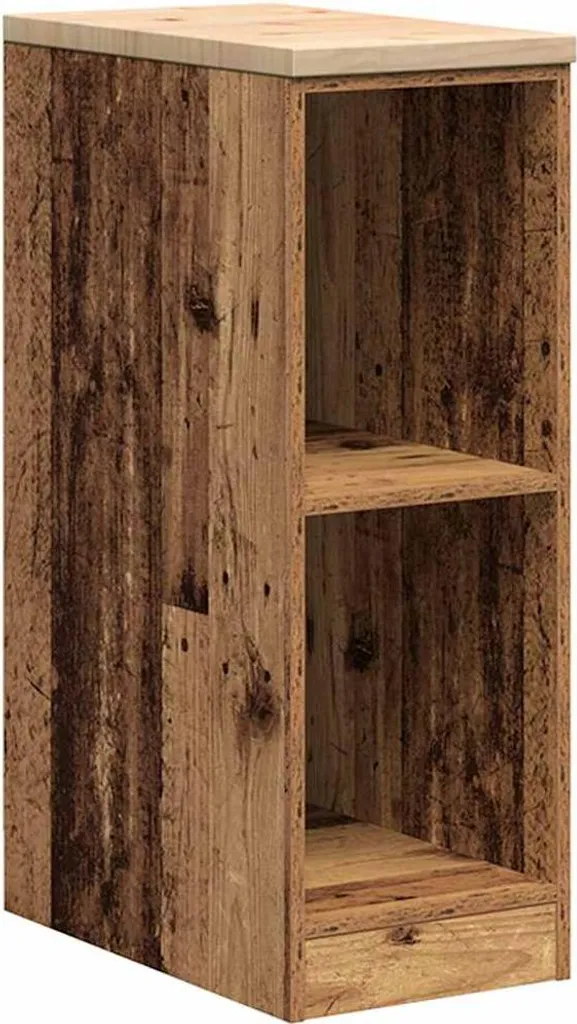 Armoire Garage Pin Massif Aspect Bois Vieilli avec Grandes Étagères