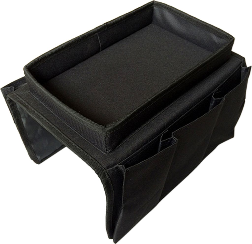 Couch-Sofa-Tablett, Armlehnen-Organizer, Couch-Caddy, Sofa-Armlehnentasche, Nachttisch-Aufbewahrung, Hänge-Organizer, Schwarz