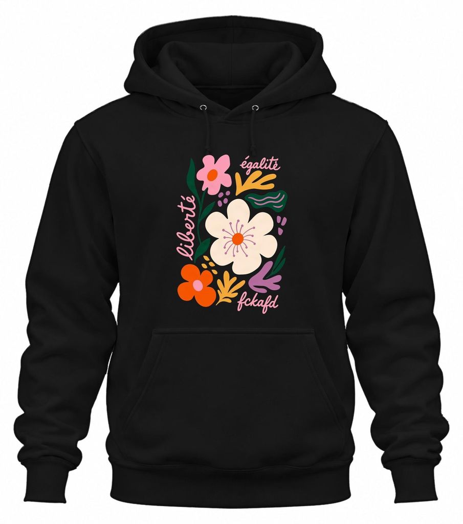 Liberté Égalité Fckafd Blumen Statement, bloemenprint, Productafbeelding 