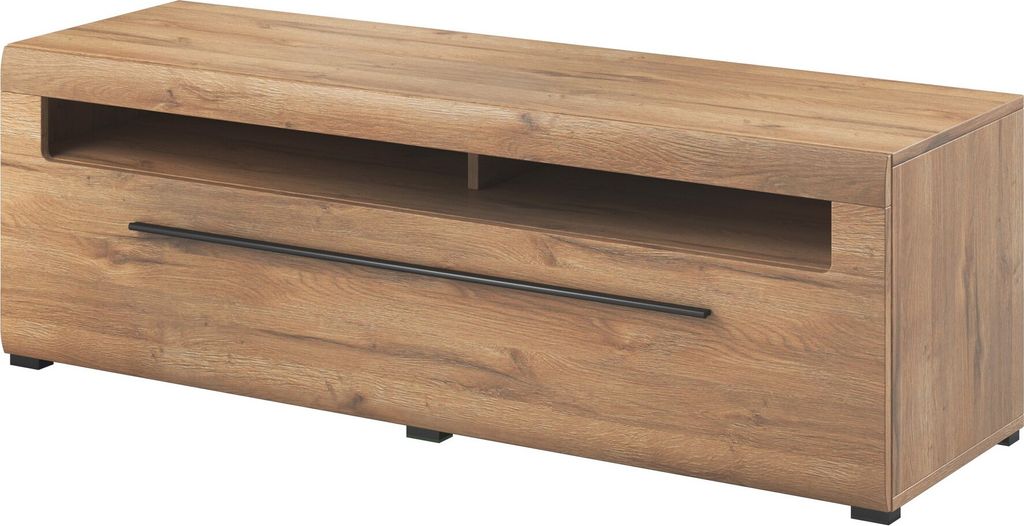 Furniture24 Fernsehschrank 160 cm TULSA 40 Tv Lowboard Unterschrank mit Schublade Grandosn Eiche