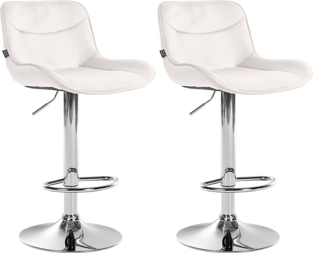 2er Set Barhocker Vonore Samt, Farbe:grün, Gestell Farbe:weiß