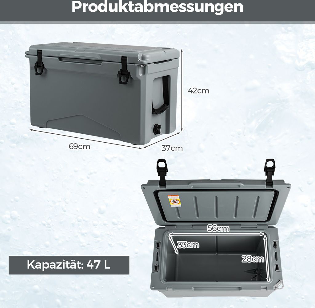 COSTWAY 47L izolovaný chladiaci box prenosný, tepelná Obrázok produktu 3