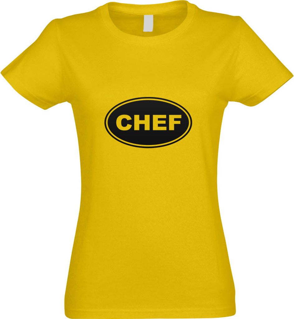 Kiwistar - T-Shirt tailliert - Damen - gelb - Chef - mit Motiv Bedruckt - Funshirt Design - Sport - Freizeit - Damen - L