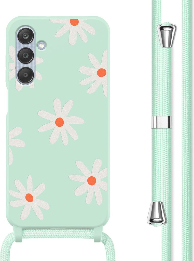 imoshion SilikonHülle design mit Band Samsung Galaxy A25 (5G) - Green Flower Distance