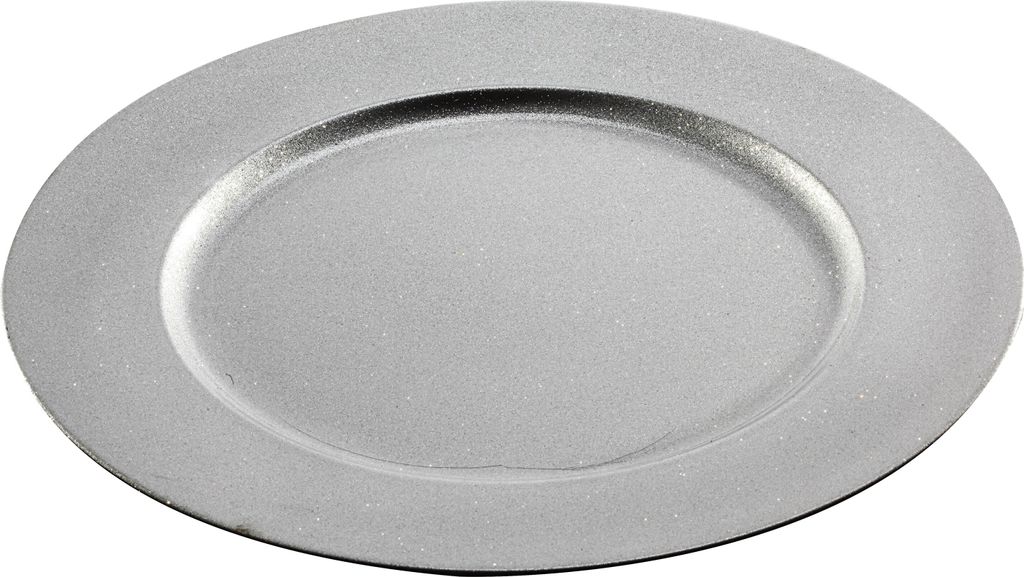 Dekoteller "Glitter", silber, ca. 33cmD Produktbild 