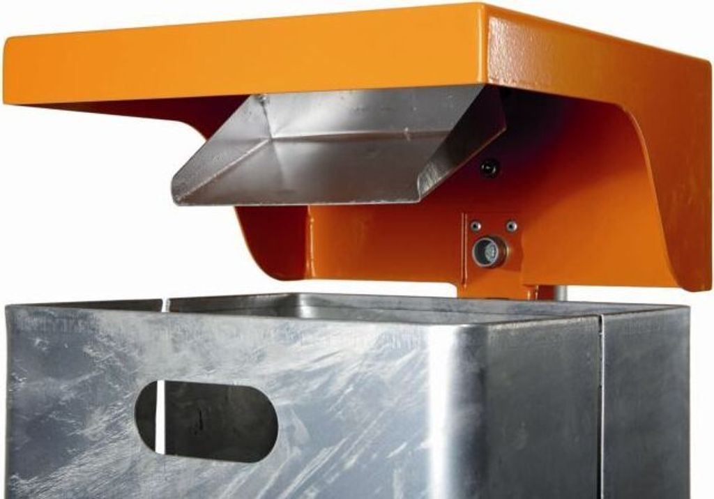 Rechteck-Abfallbehälter mit Abdeckhaube und Ascher, 50 Liter Haube/Schiene pulverbeschichtet anthrazitgrau (RAL 7016)