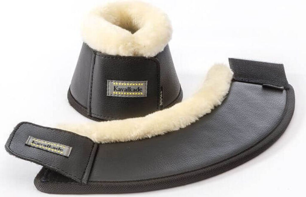 Kavalkade Hufglocken mit Kunstfellrand Hufschutz Schwarz S