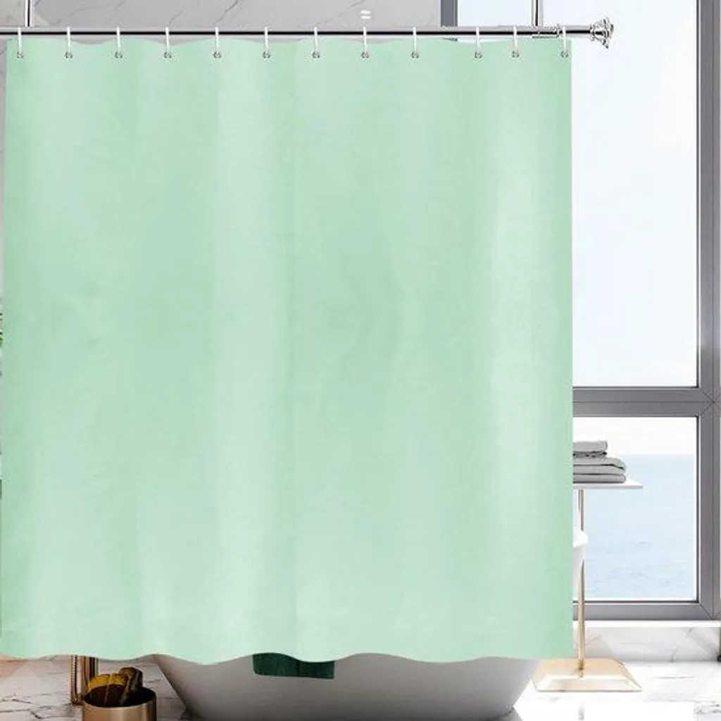 Rideau de douche textile imperméable coloris vert d'eau 100x180 cm