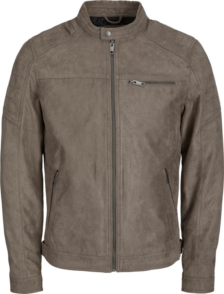 Jack & Jones Kunstlederjacke Herren JJEROCKY JACKET NOOS grau M