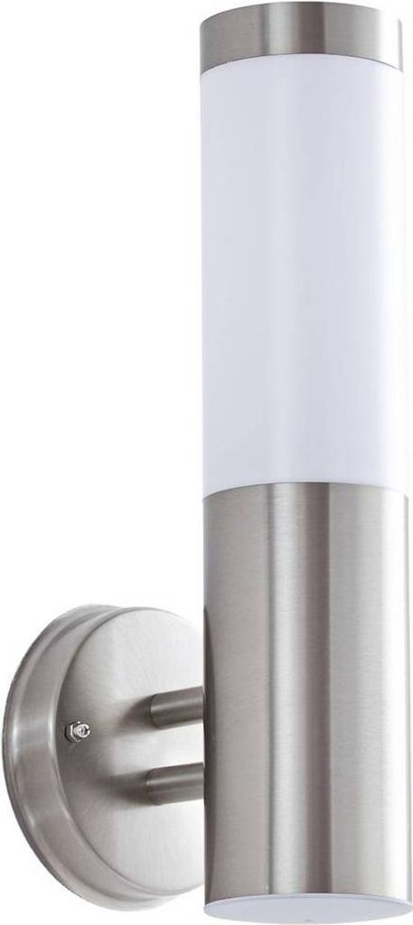 Lindby Außenwandleuchte Kristof, Edelstahl, 33 cm hoch, E27 Produktbild 