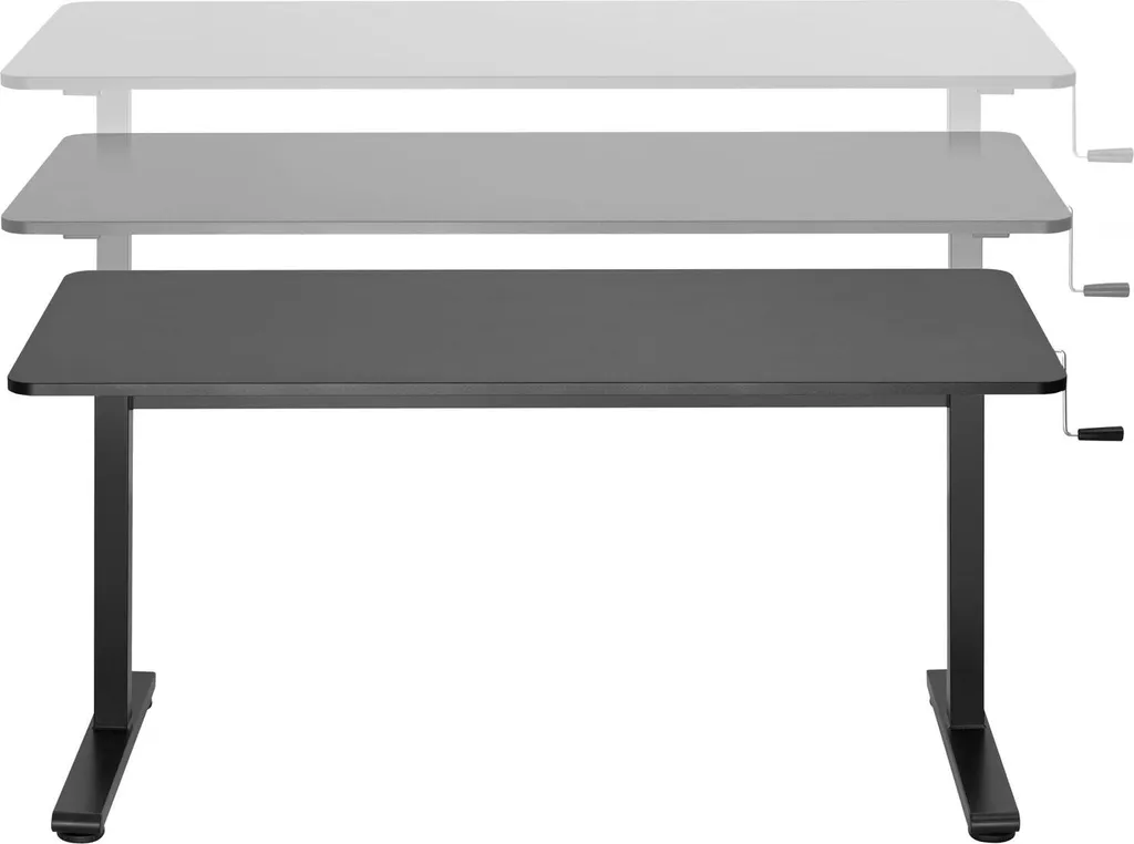 Bureau manuel réglable 140x60cm SV - Large plateau et structure stable pro - 4