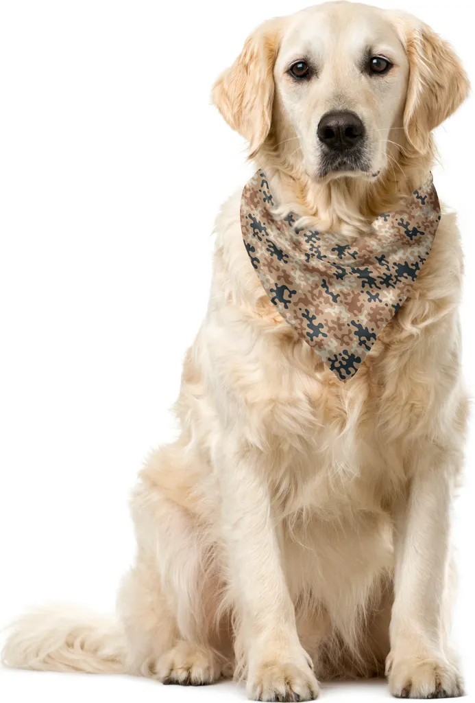 ABAKUHAUS Bandana mimetica per animali domestici, morbida, mimetismo desertico a macchie, 55x55 cm, mandorla verde acqua scuro