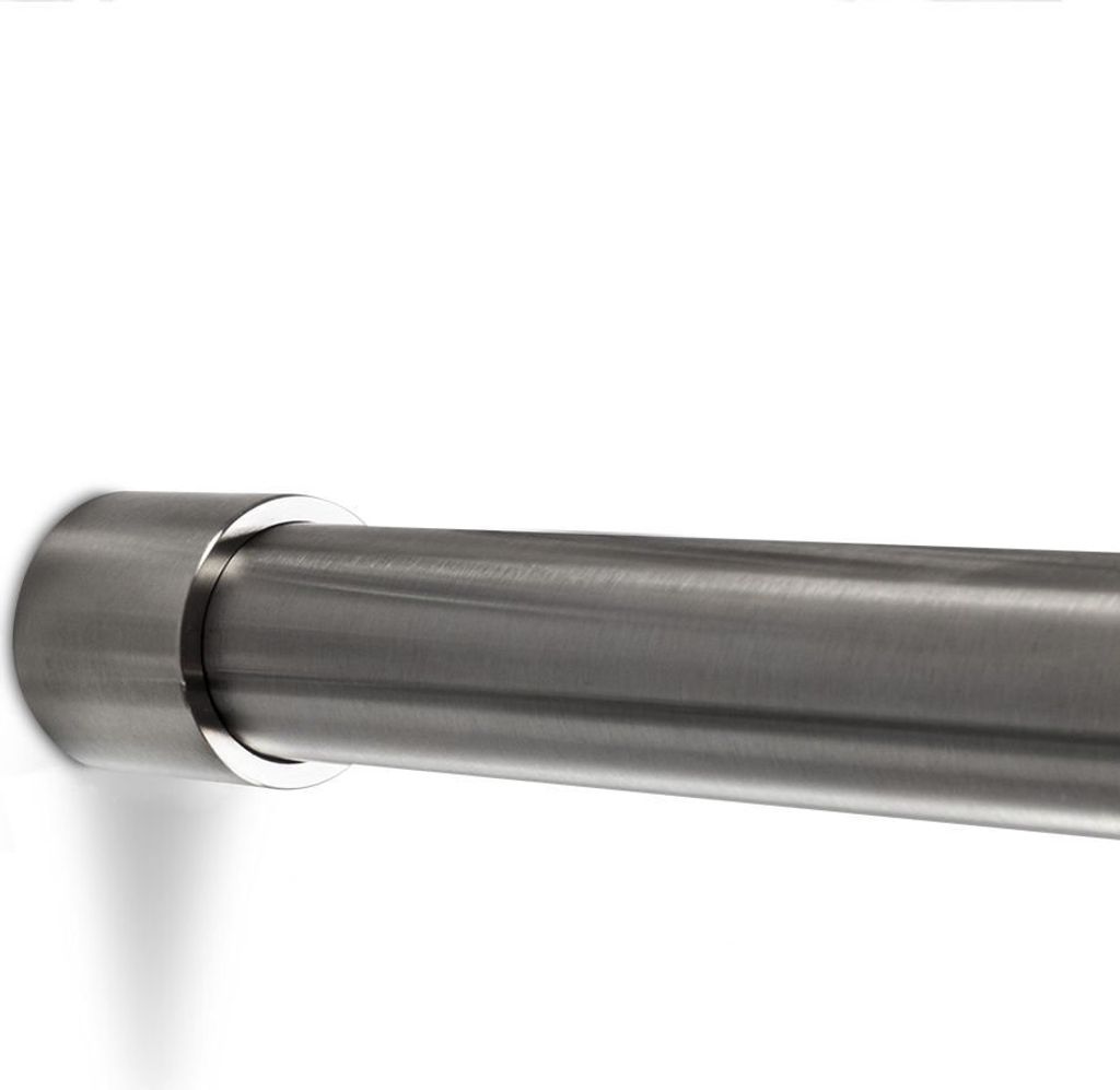 SOTECH Edelstahl Schrankstange 1160 mm RUND Ø 25 mm mit 2 Stück Schrankrohrhalter TUBE rostfrei / Schrankrohr / Kleiderstange / Möbelstange / De...