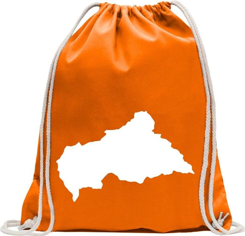 Kiwistar - Turnbeutel - mandarin - Zentralafrikanische Republik - Fun Rucksack Sport Beutel Gymsack Baumwolle mit Ziehgurt