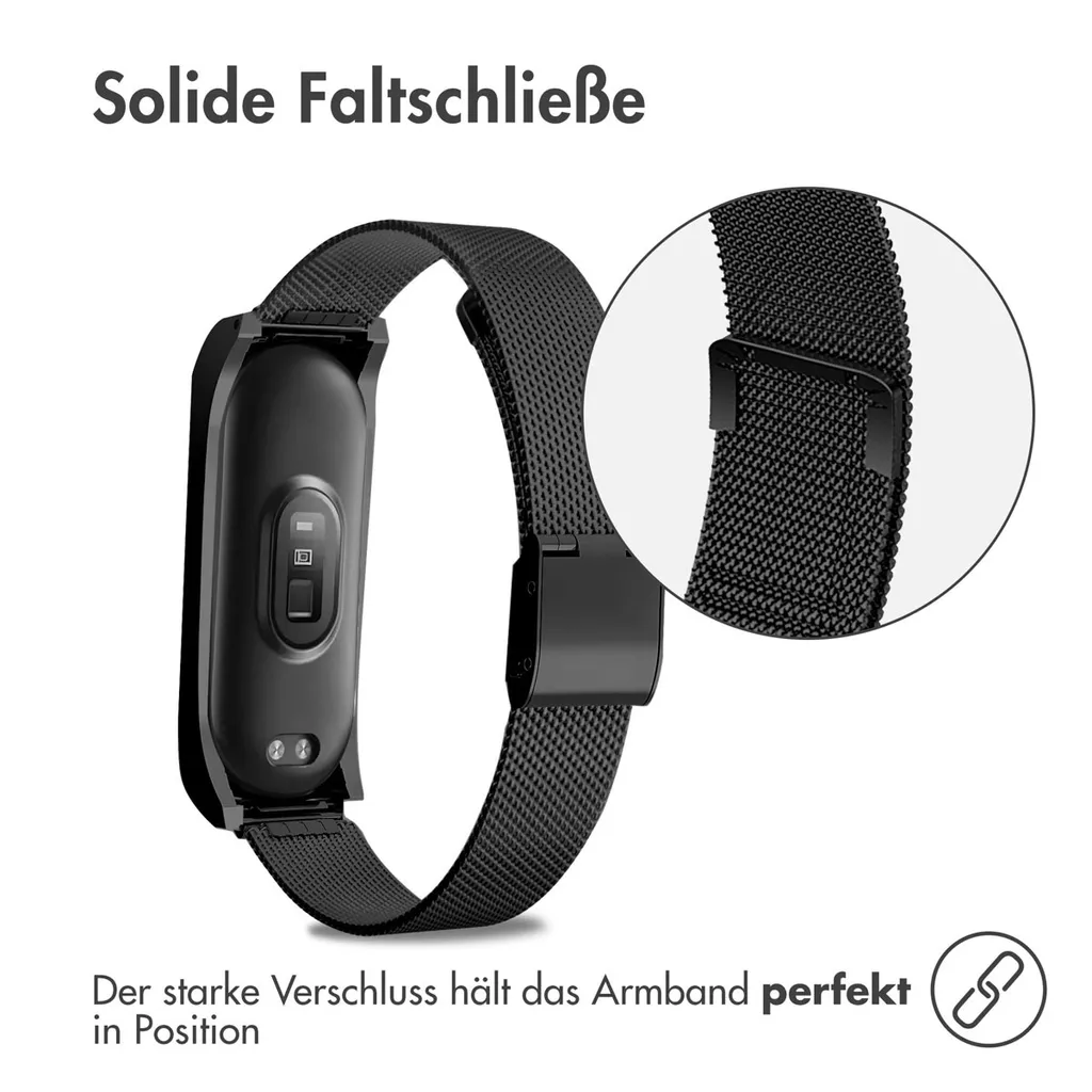 Xiaomi Mi Band 7 Band: fascia pieghevole milanese imoshion con sistema a scatto - 4