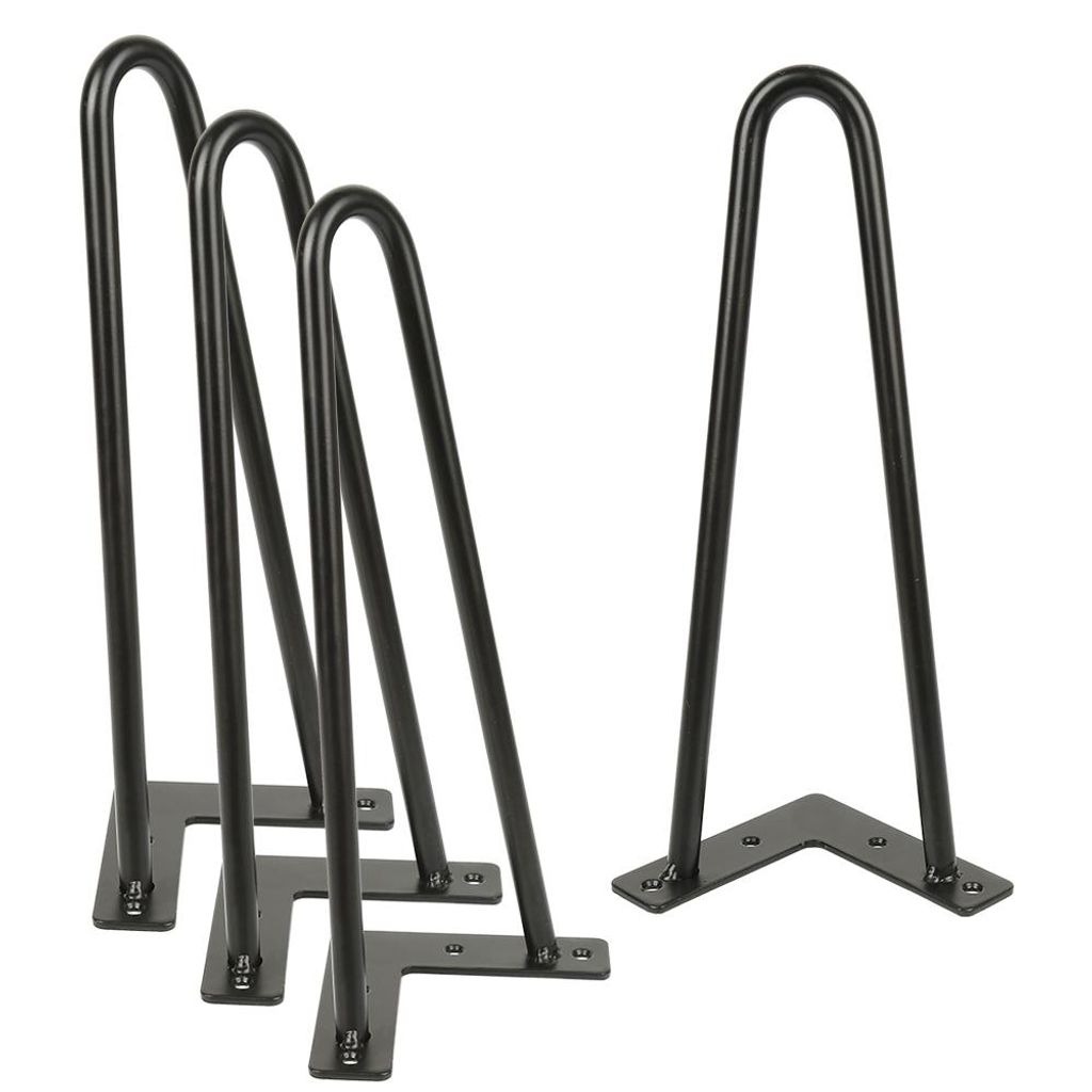 4er Set Möbelfüße 30cm Tischbein Metall Schwarz Produktbild 