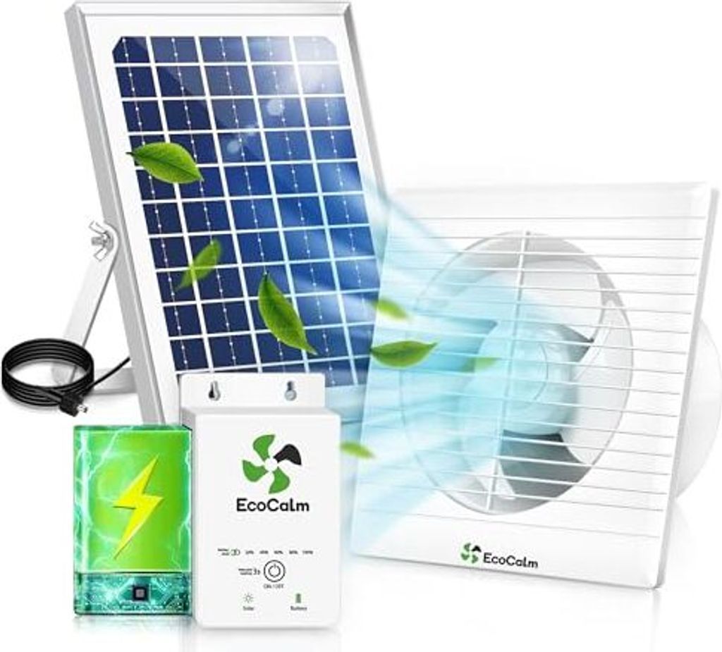 Outdoor Solar Fan Power Bank, wasserdichte Panel 12 V Kabel 4,5 m, Gartenhaus -Zubehörgartenschuppen, Hühnermaterial, Camping (150 mm)