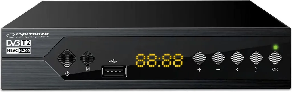 Tuner DVB-T2 Esperanza EV107R Cable Black - Ricevitore Terrestre HD