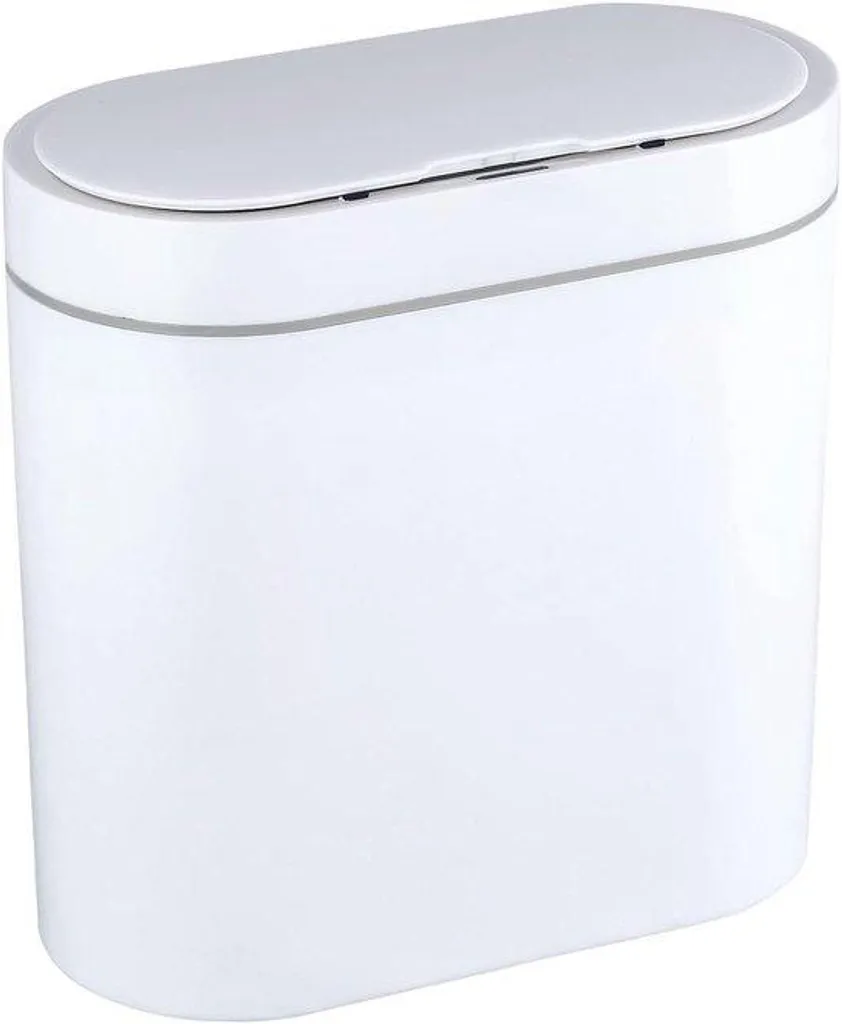 Poubelle compacte 25L étanche avec détecteur de mouvement blanc pur