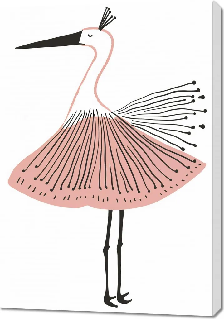 Tableau Danseuse de Ballet et Oiseau 70x100 cm - Toile Déco Murale