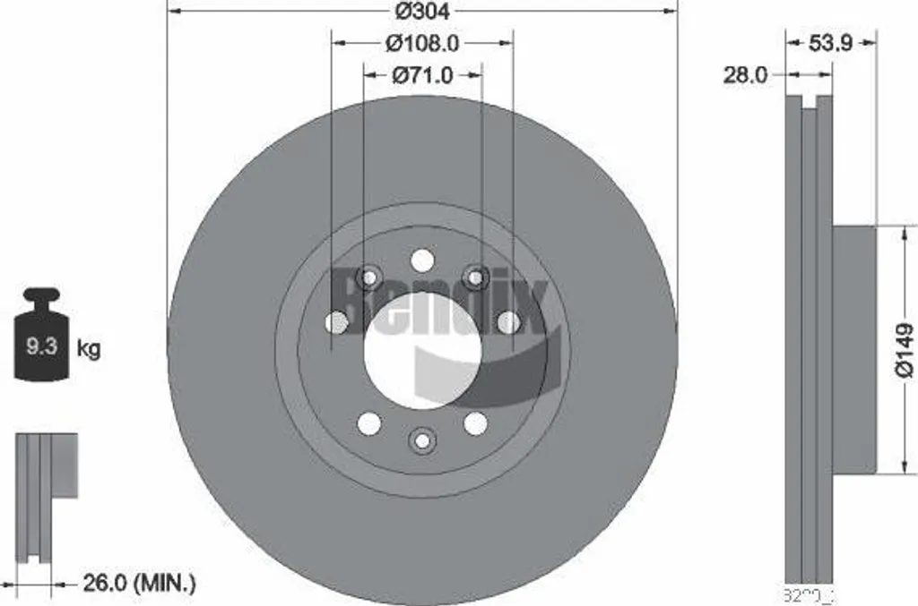Disque de frein avant haute fiabilité compatible Spacetourer Vivaro