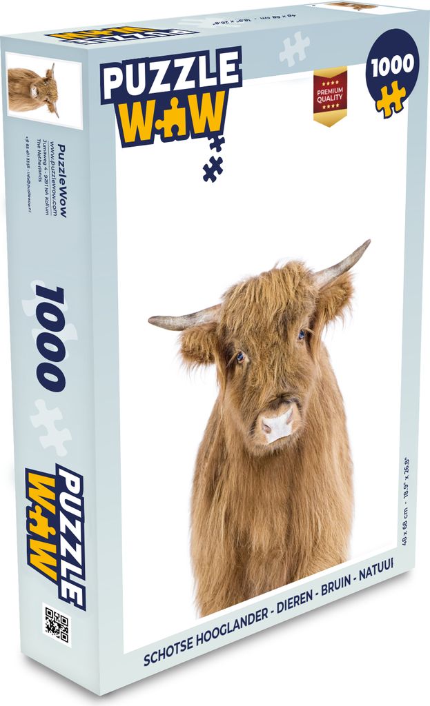 MuchoWow Puzzle 1000 Teile Schottischer Hochländer - Tiere - Braun - Natur - Spielzeug - Alt und Jung - Spiele - Puzzeln