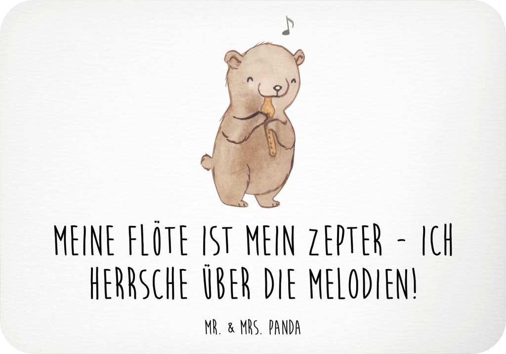 Mr. & Mrs. Panda rechteckmagnet Flötenzauber - Weiß - Geschenk, Musikinstrument, magnet, Melodie, Musik, Windinstrument, haftmagnet, Klang, Lerne...
