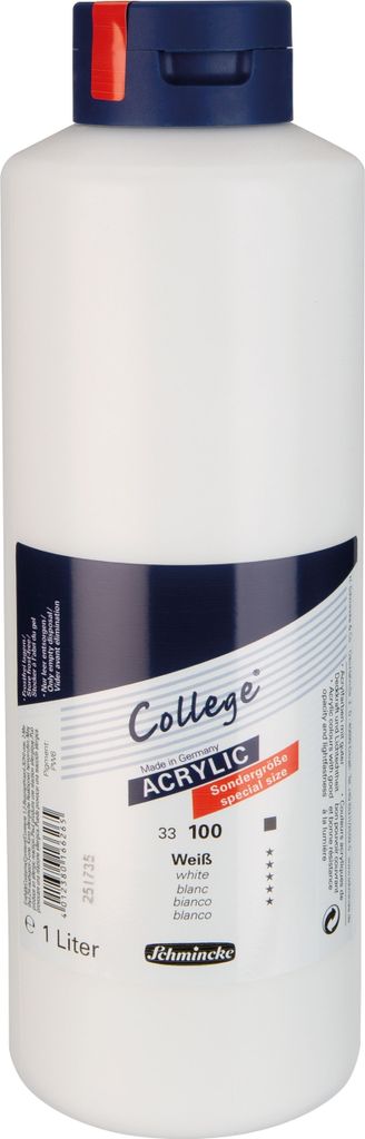 Schmincke Acrylfarbe College Acrylic 1 Liter Weiß (100), Produktbild 