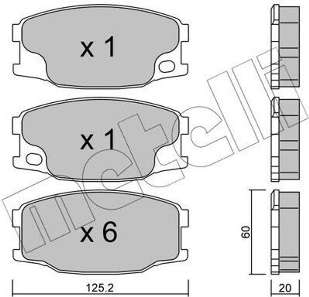 METELLI Bremsbeläge Satz Bremsklötze für MITSUBISHI Canter (FE5, FE6) VI 22-0622-0