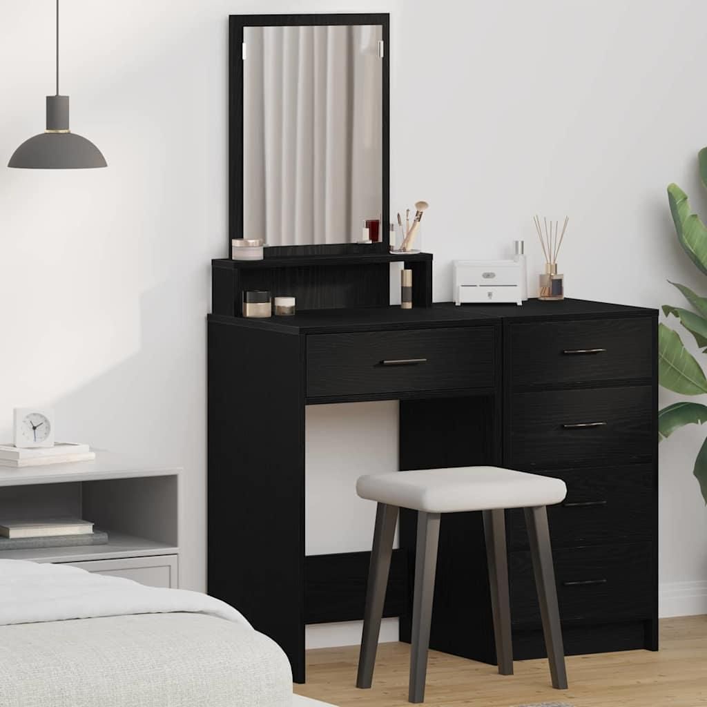 "2026 Promotion" Schminktisch mit Regal Schwarz Eichen-Optik 50x41x140 cm - Schminktische CC32439
