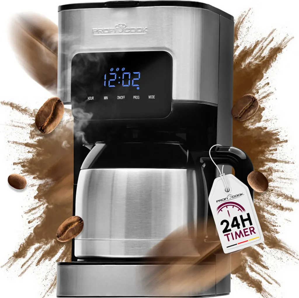 Cafetière programmable PC-KA 1191 Profi Cook inox avec écran digital - 7