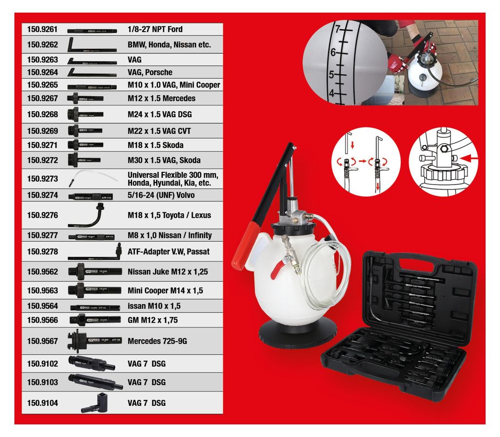 KS TOOLS Set universale di riempimento dell'olio per Immagine del prodotto 