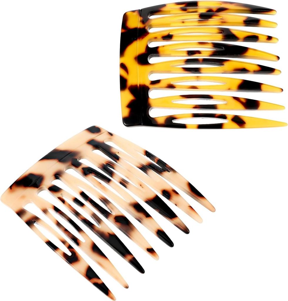 2 Stück Haarkamm zum Stecken - Stechkamm für Haar - kleine Kunststoff-Seitenhaar-Twist-Kamm - Haarclips mit Zähnen für Haaraccessoires für Fra...