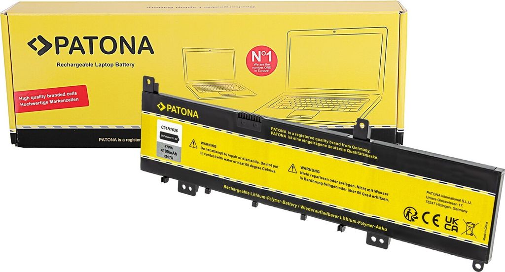 PATONA 2907, Akku, ASUS, N580VN, N580VD,X580V, X580VN, Produktbild 