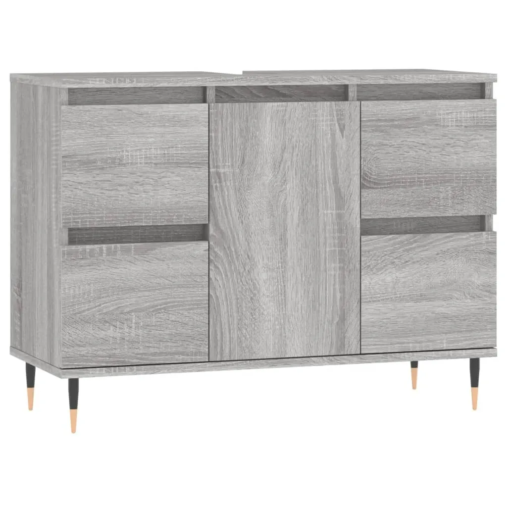 Arredo Bagno Grigio Sonoma SYFAX 80cm - Mobile in Legno Multistrato