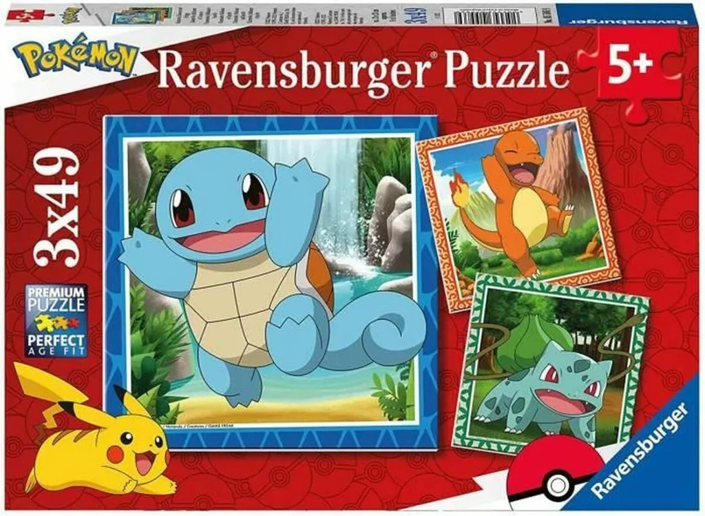 Puzzle Pokémon Ravensburger - 3 x 49 Pièces Bulbizarre et ses Amis