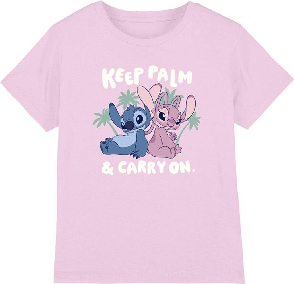 Lilo & Stitch - "Keep Palm" T-Shirt für Kinder TV15101 (116) (Hellrosa)