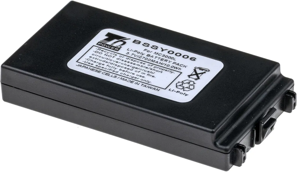 Batteria T6 Power per scanner di codici a barre Symbol, numero di parte 55-060117-05, Li-Poly, 3,7 V, 2700 mAh (10 Wh), nero