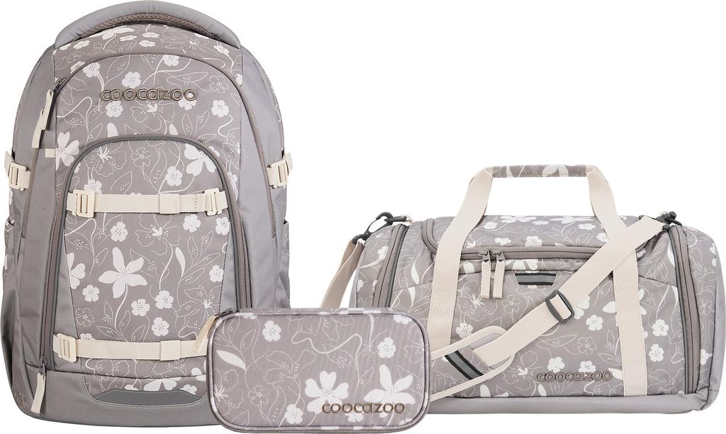 Coocazoo, Schulrucksack-Set MATE Vanilla Bloom 3-teilig