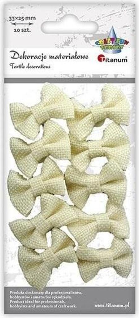 Kokardki jutowe samoprzylepne beżowe 33x25mm 10szt